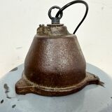 Industrial Grey Enamel and Cast Iron Pendant Light, 1960s