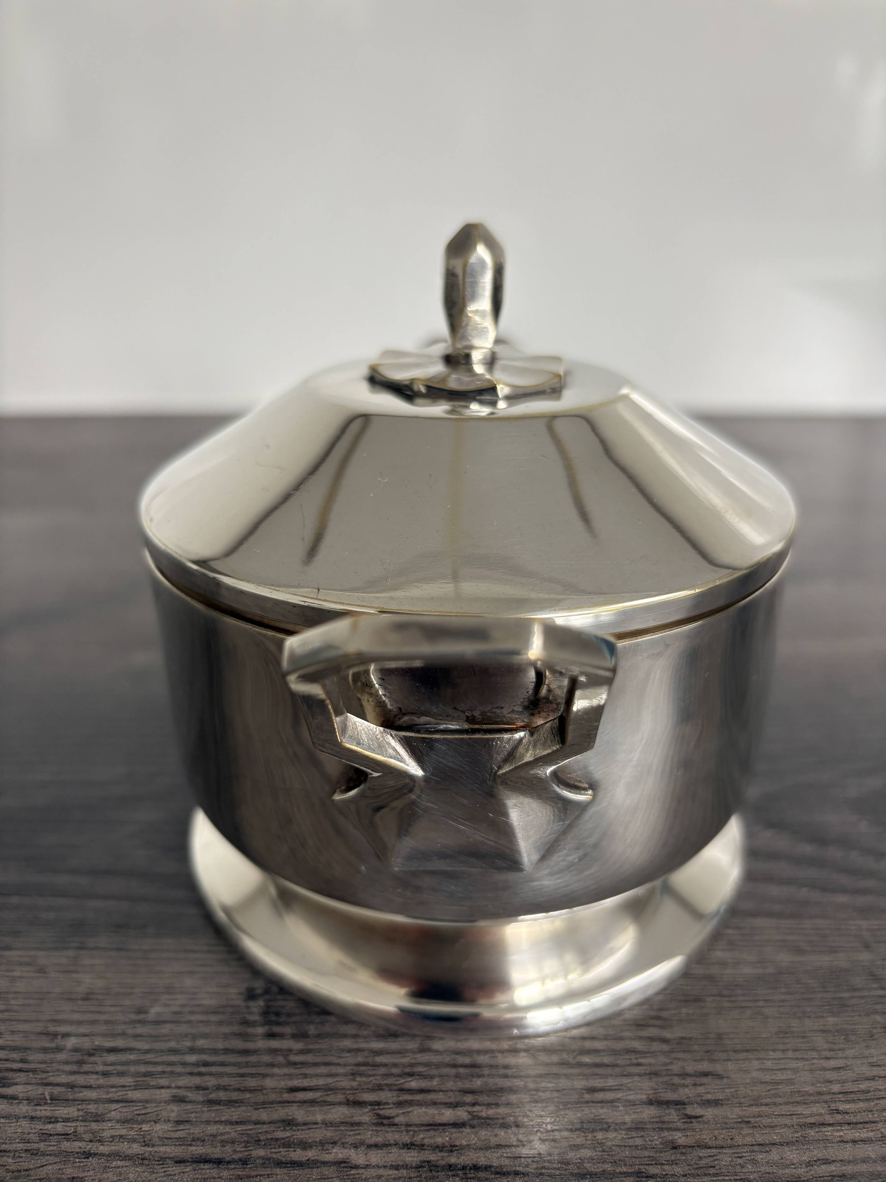 Antique silver-plated sugar bowl