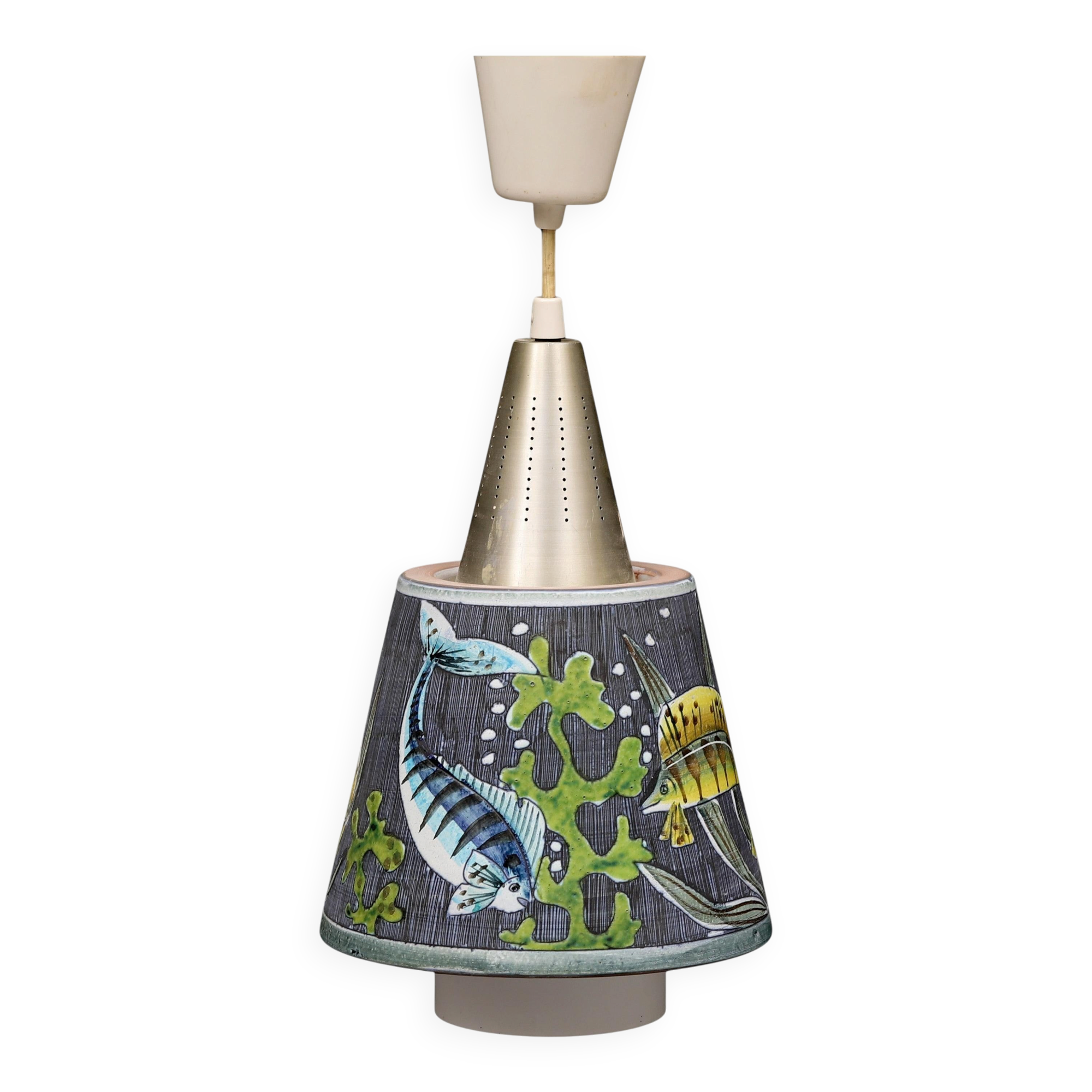 Suspended lamp Tilgmans Ceramics Sweden 1960