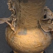Pair of slip vases, ceramic with golden patina, signed Édouard Gilles.