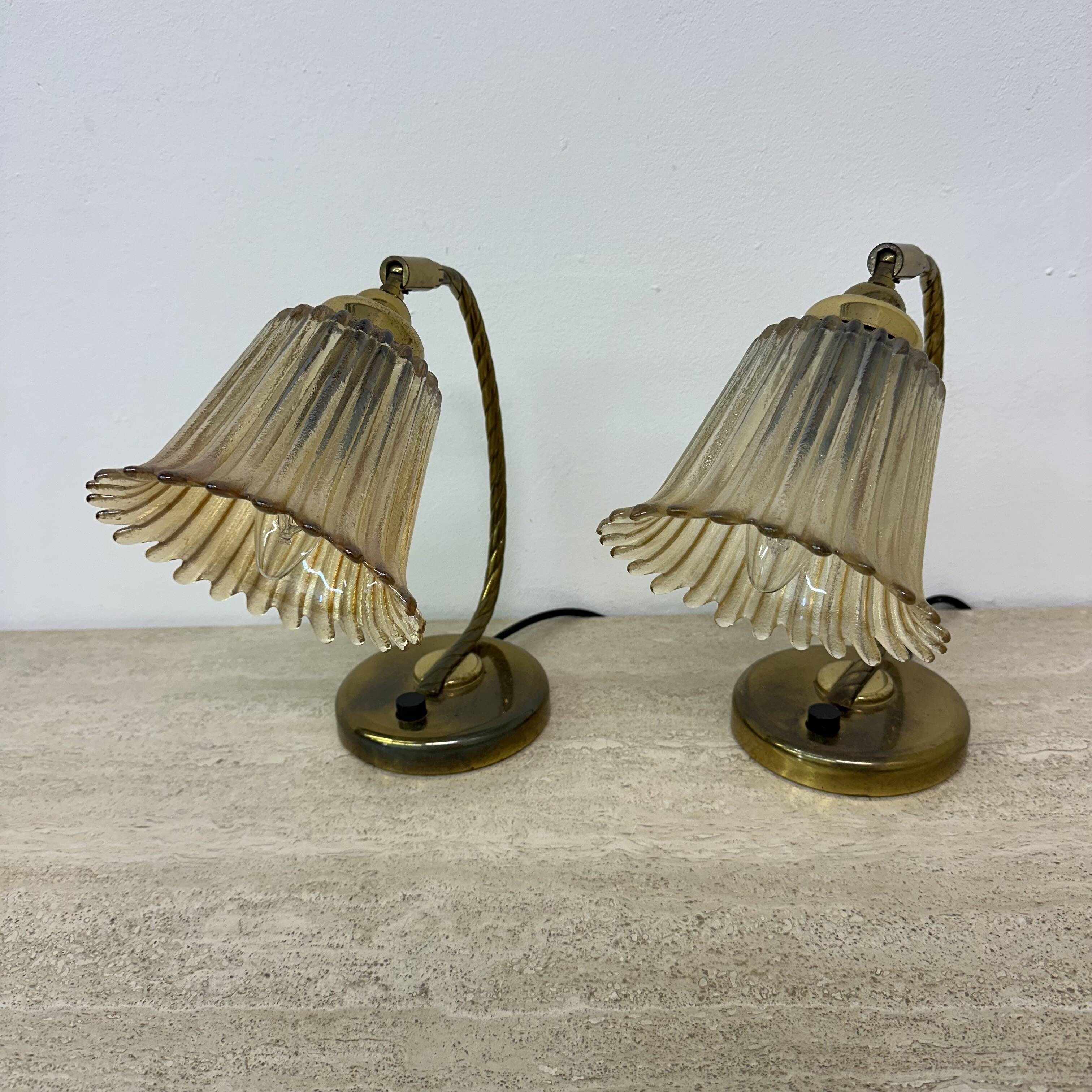 Lot de 2 lampes de table art déco, années 50