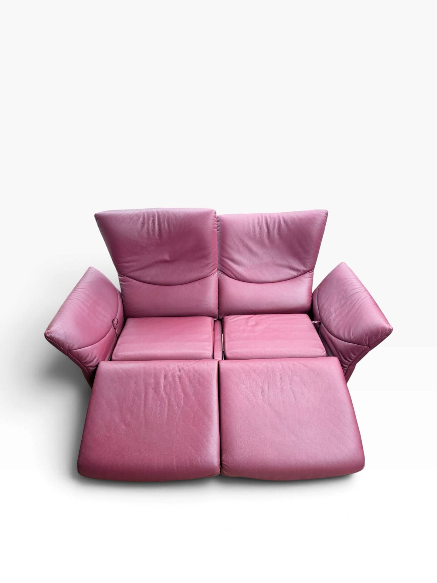 Two-seater sofa DS 145 in red leather by de Sede, 1990s.