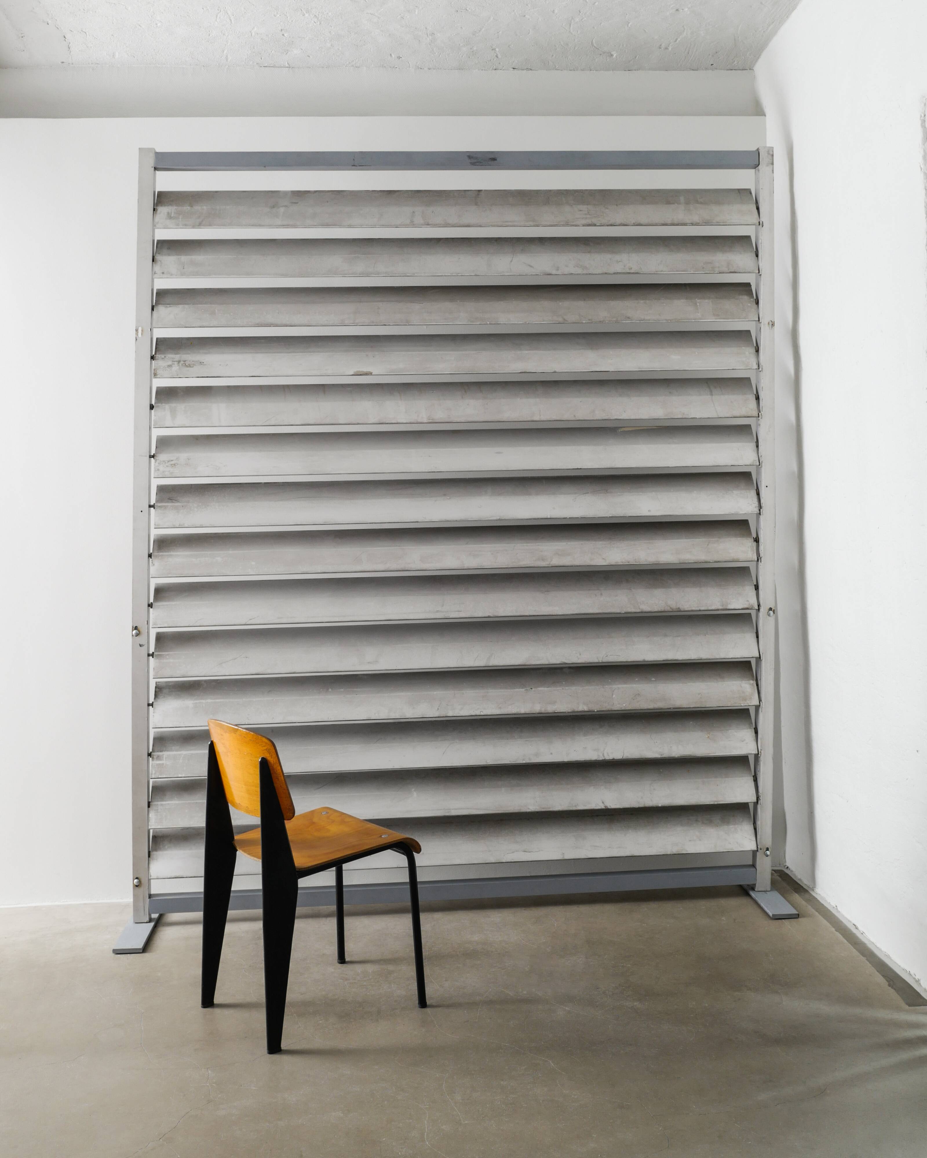 Large Jean Prouvé Brise de Soleil Aluminium Sun Shutter Panel, 1950s
