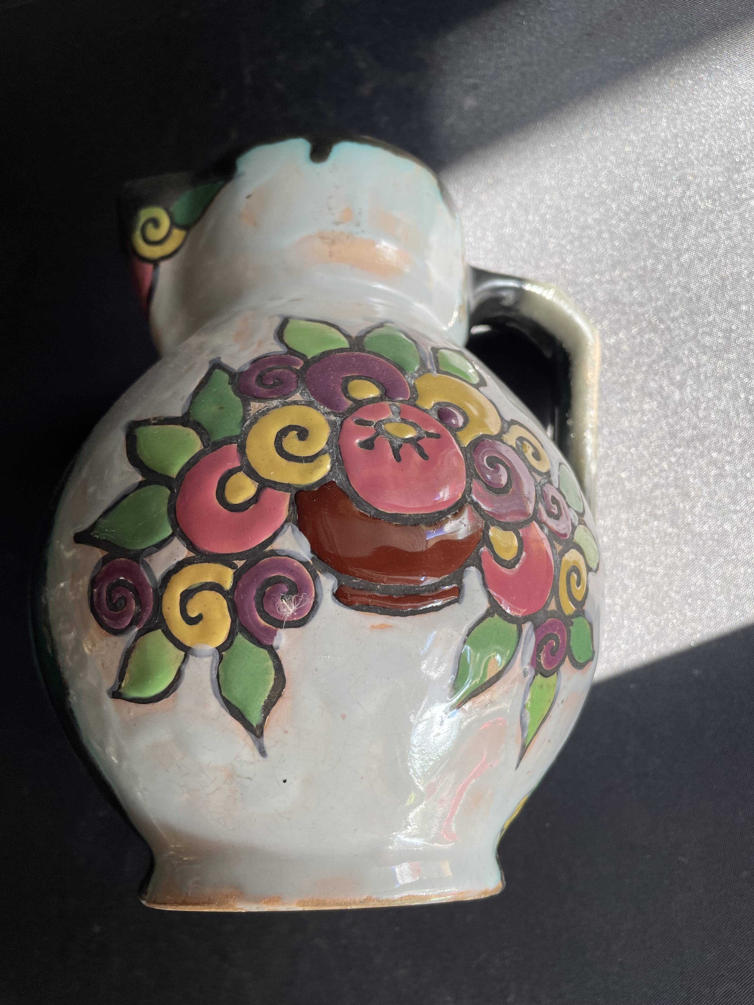 Enamelled jug – Desvres earthenware – Henri Delcourt (1872-1963)