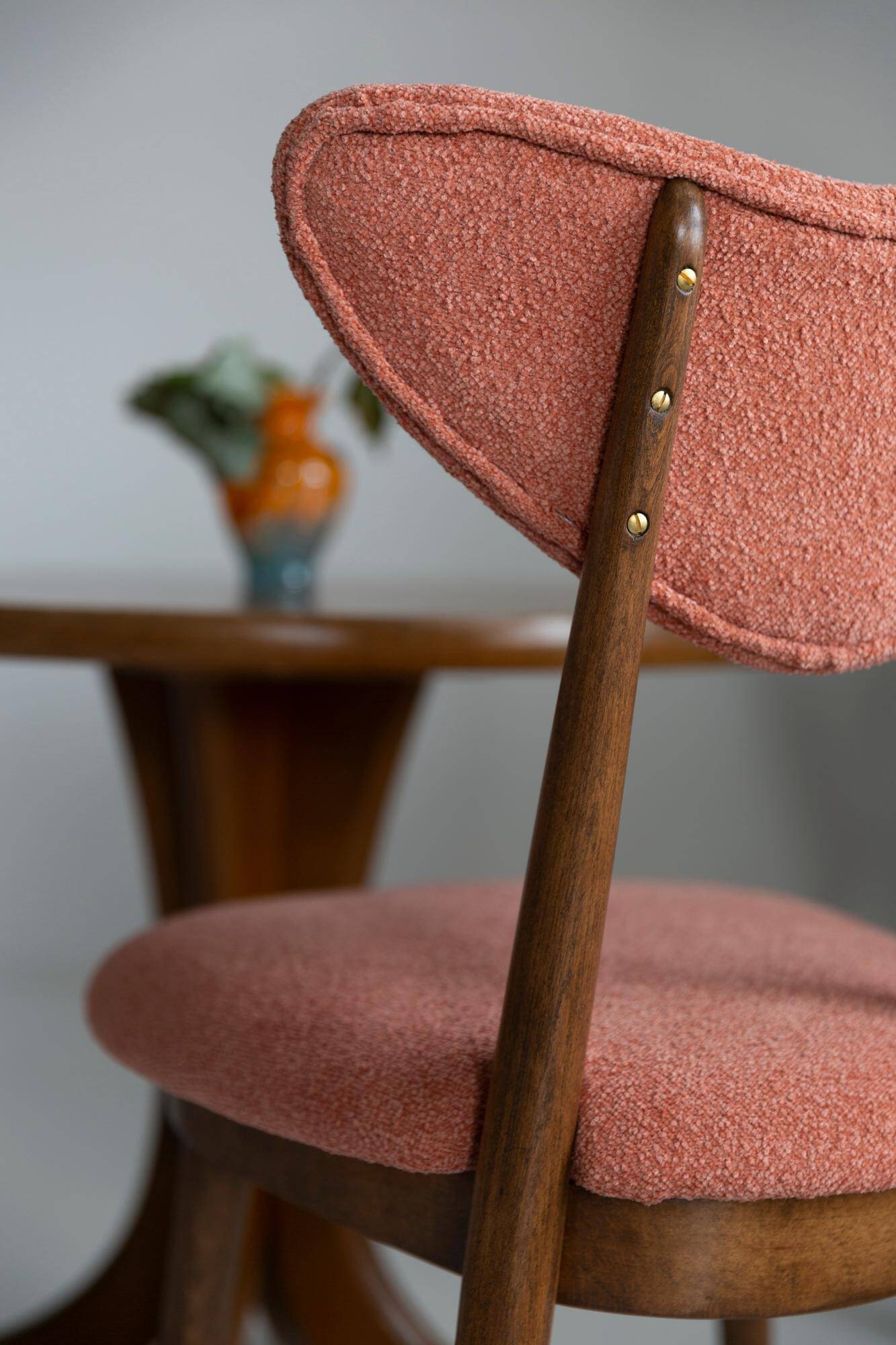 Vintage Heart Chair in Orange Velvet, Europe, 1960s