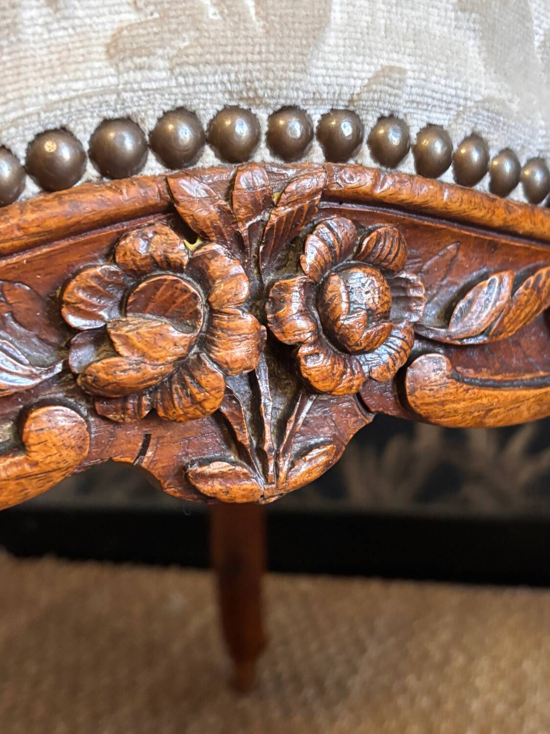Pair of Louis XV armchairs stamped Nogaret in Lyon, 18th century