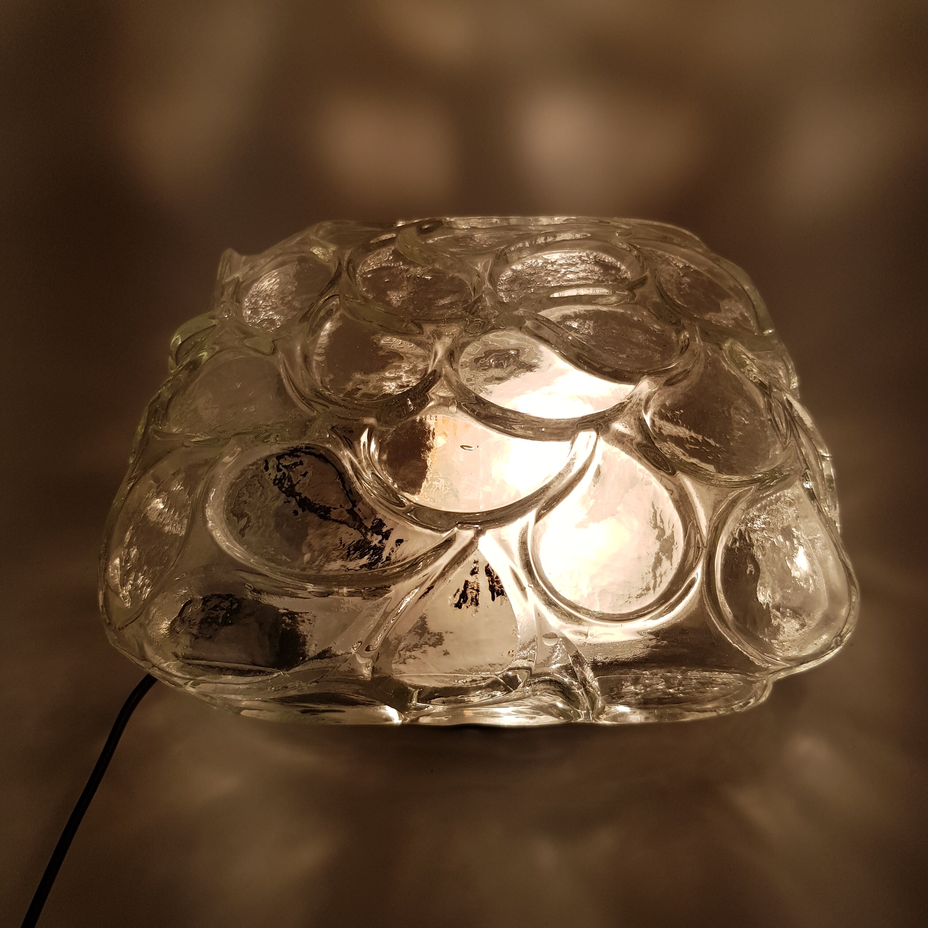 Square molded glass globe ceiling