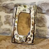 Resin mirror with owl decoration