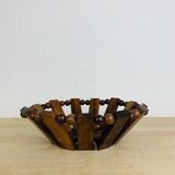 Coupe à fruits vintage en bois d'olivier