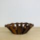 Vintage olive wood fruit bowl