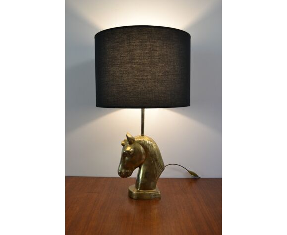 Lampe tête de cheval vintage bronze | Selency