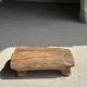 Small stool, footrest in organic blond teak monoxyle wabi-sabi L22