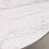 Eames "Segmented" oval table in white marble with stainless steel base, H. Miller 70s