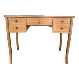 5-drawer desk 1940 in light oak, curved legs