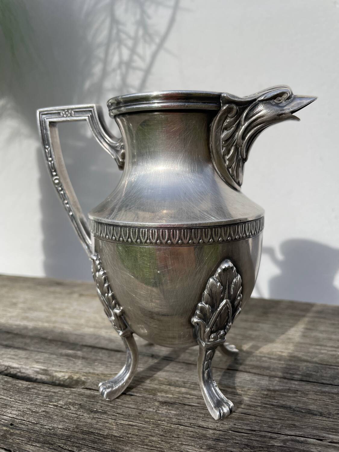 English silver-plated milk jug or vase