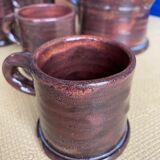 Set of 6 cups and their brutalist style teapot