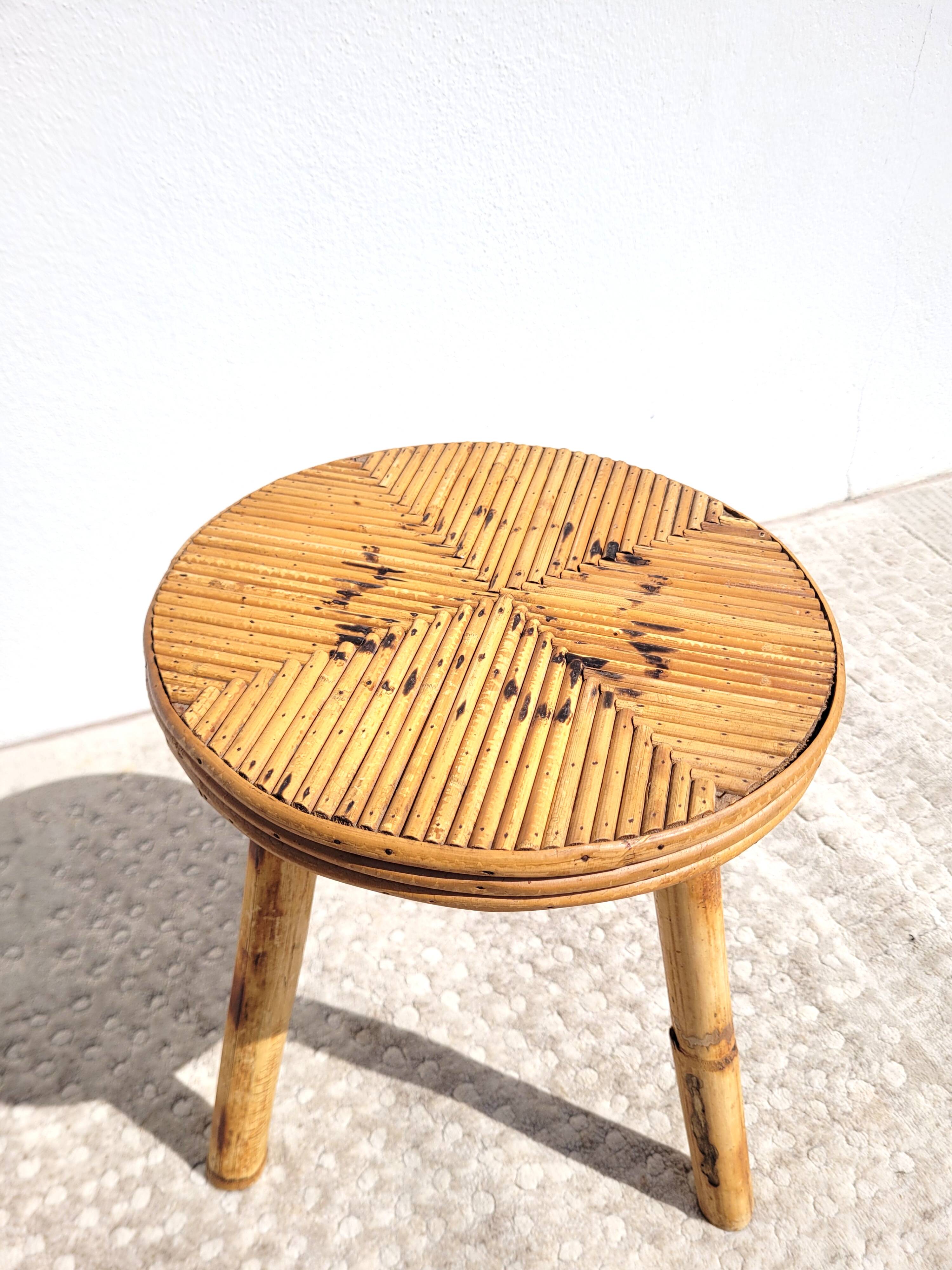 Vintage rattan stool