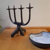 Brutalist wrought iron candlestick, 1960s