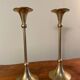 Pair of gilded brass candlesticks