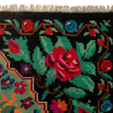Vintage/handmade floral rug from 1970s, ukraine(moldova)