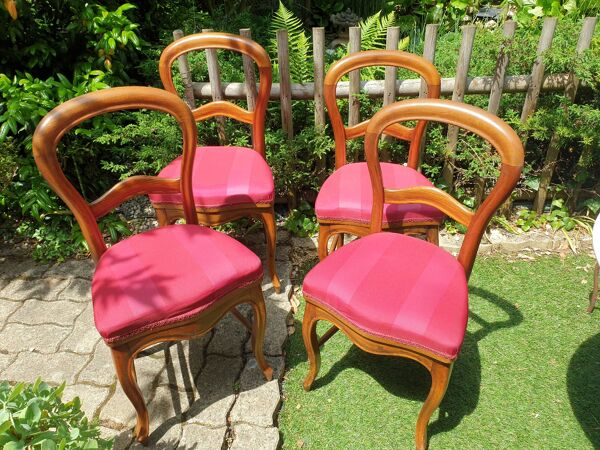 4 chaises Louis philippe tapissées
