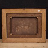 20th century Italian painting of a harbor view