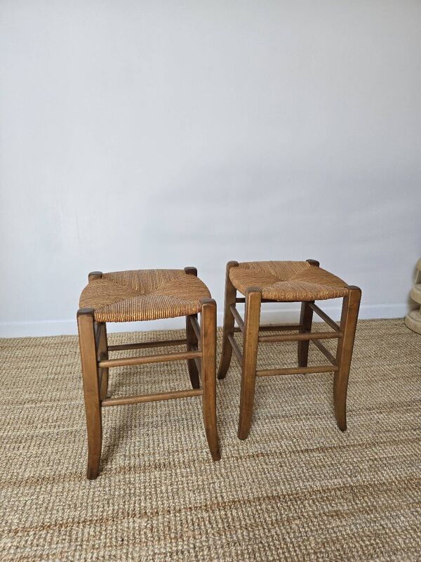 2 Tabourets assise bauche