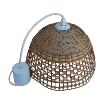 Honey and caramel wicker hanging lamp