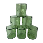 6 verres vintage vert