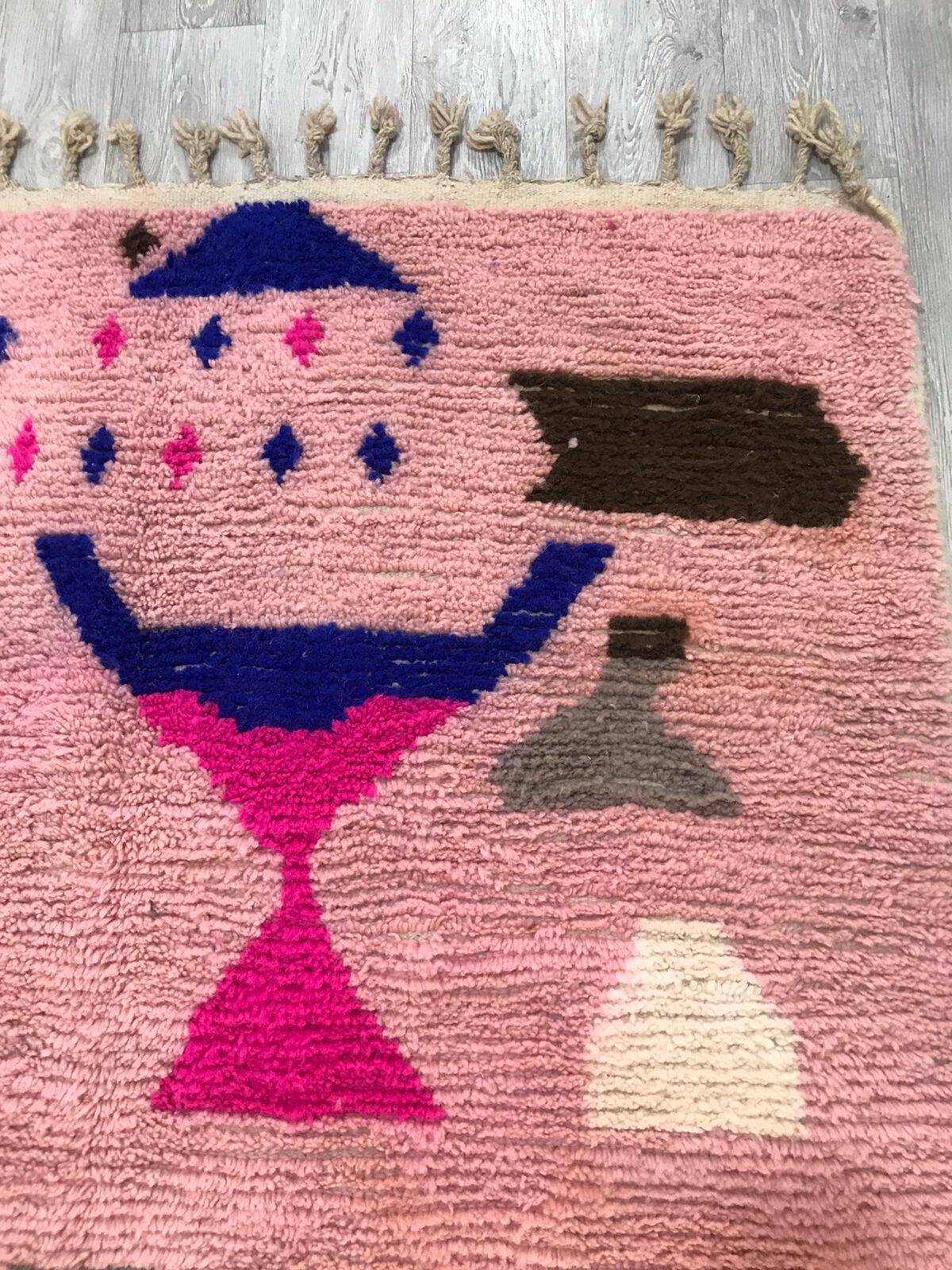 tapis berbère Boujad rose 3*2m