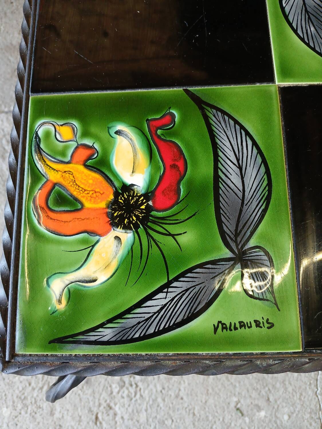 Vintage wrought iron table Vallauris
