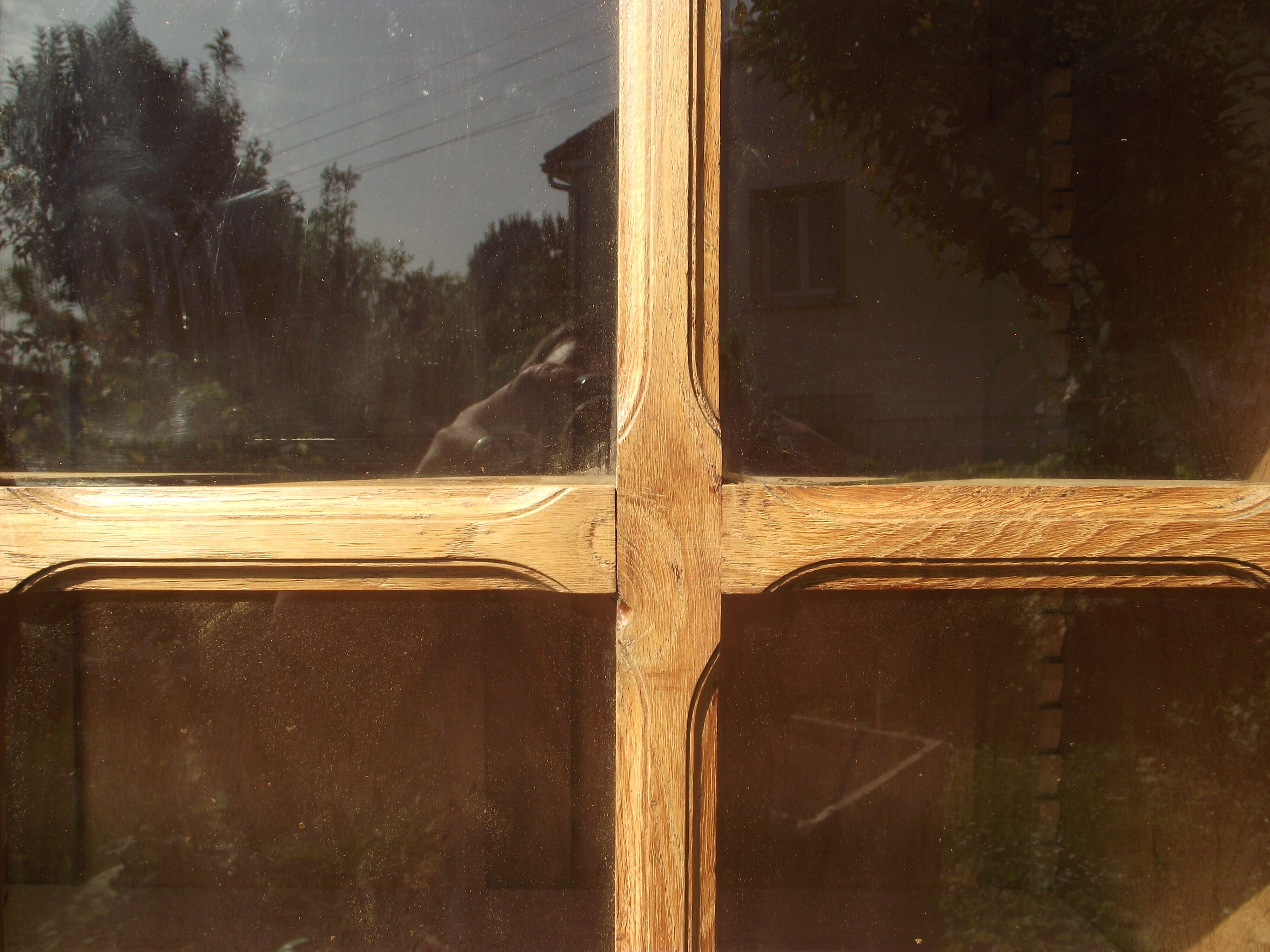 Glass cabinet art deco period library in oak
