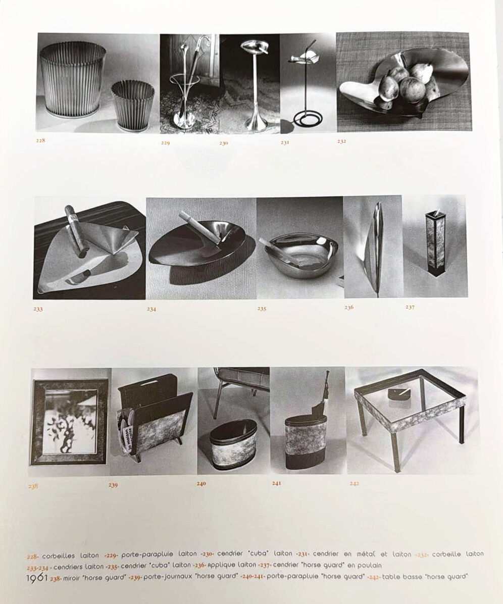 Rare brass Mathieu Matégot vide poche, 1950s