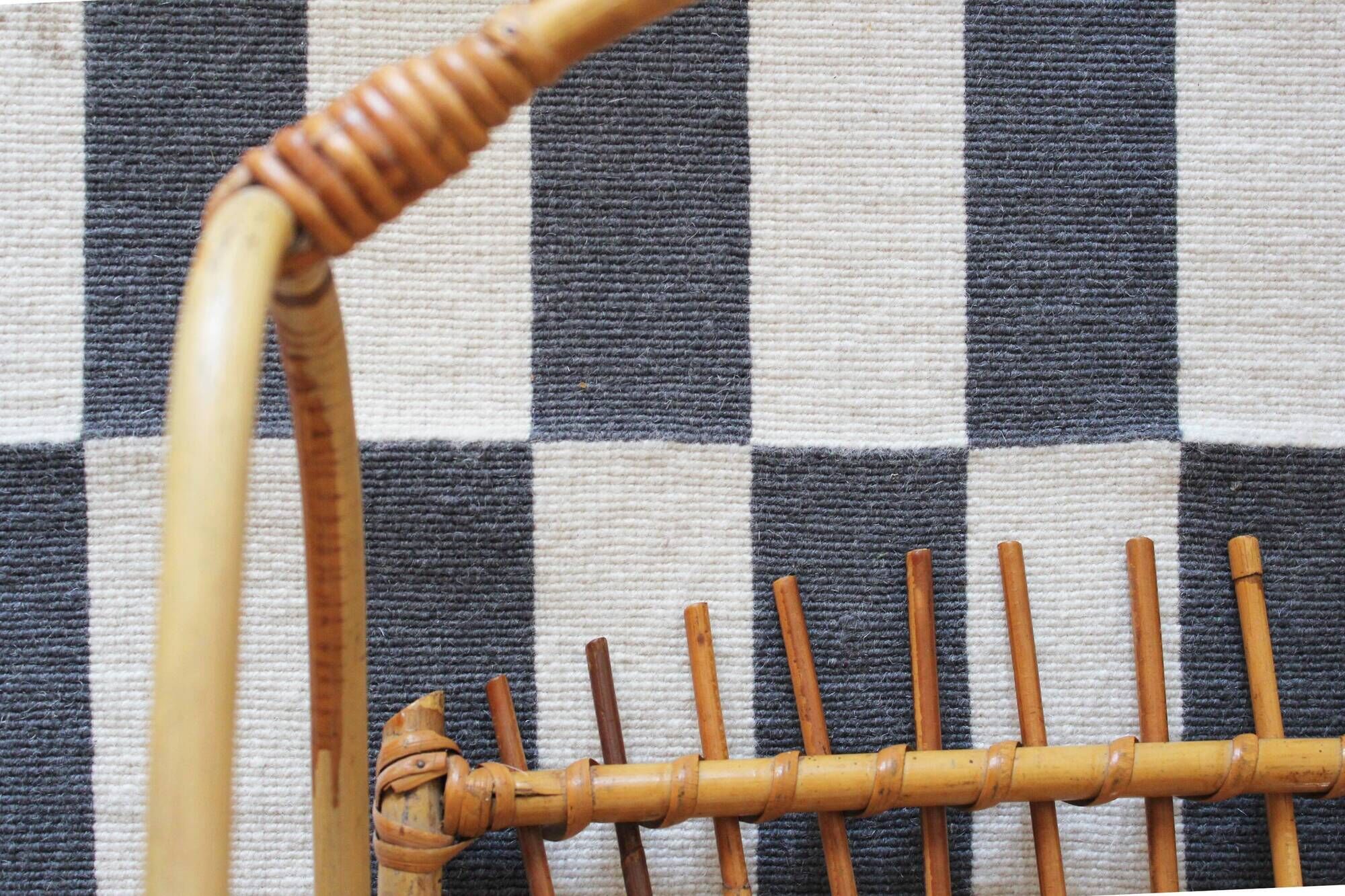 Wicker / rattan vintage magazine holder
