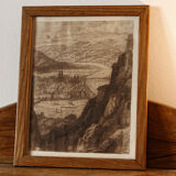 Old drawing, wash depicting Koblenz