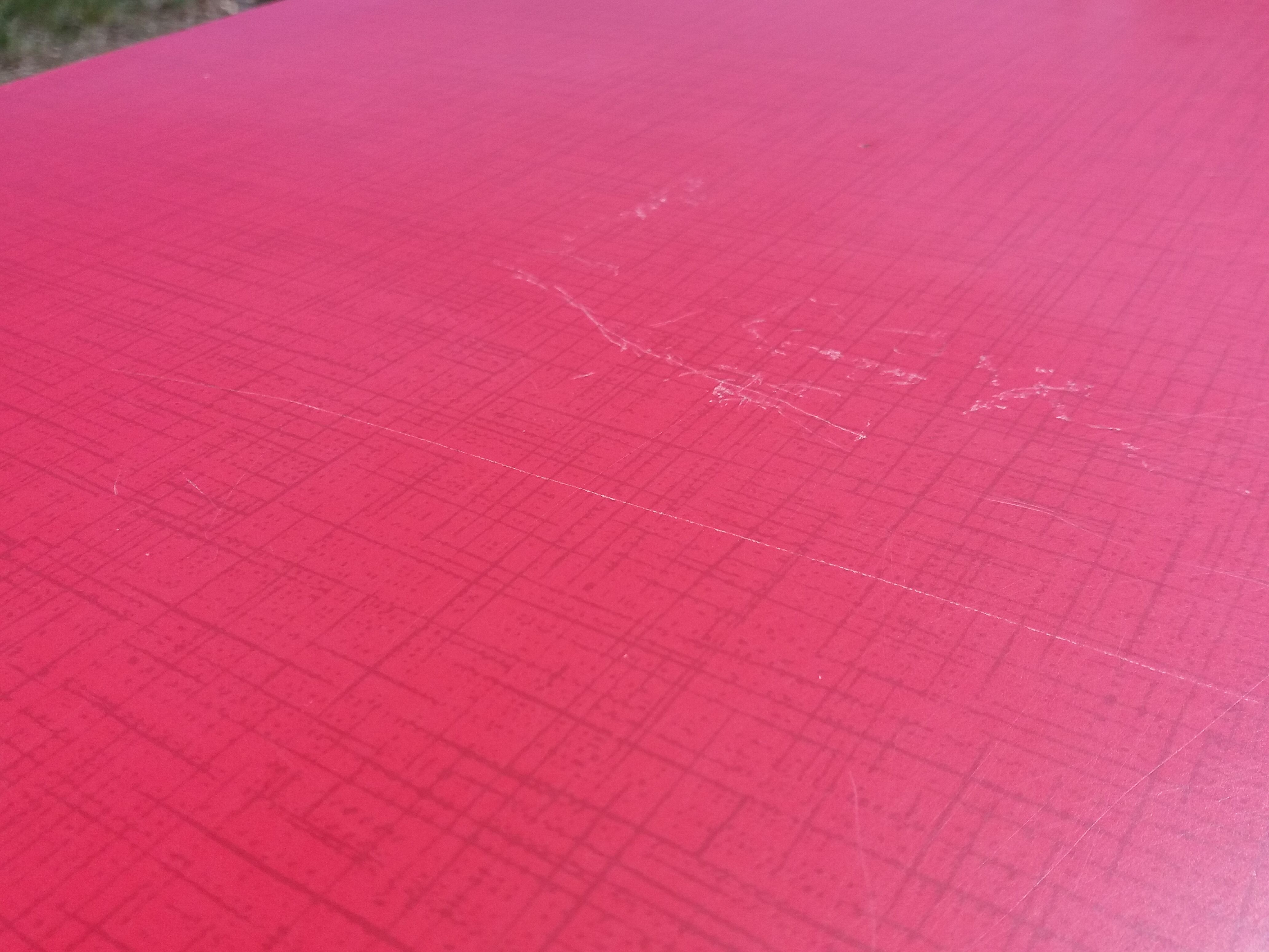 Dining table with red formica extensions