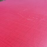 Dining table with red formica extensions