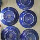 Vintage blue Taous dinnerware set of 21 pieces in very good overall condition.