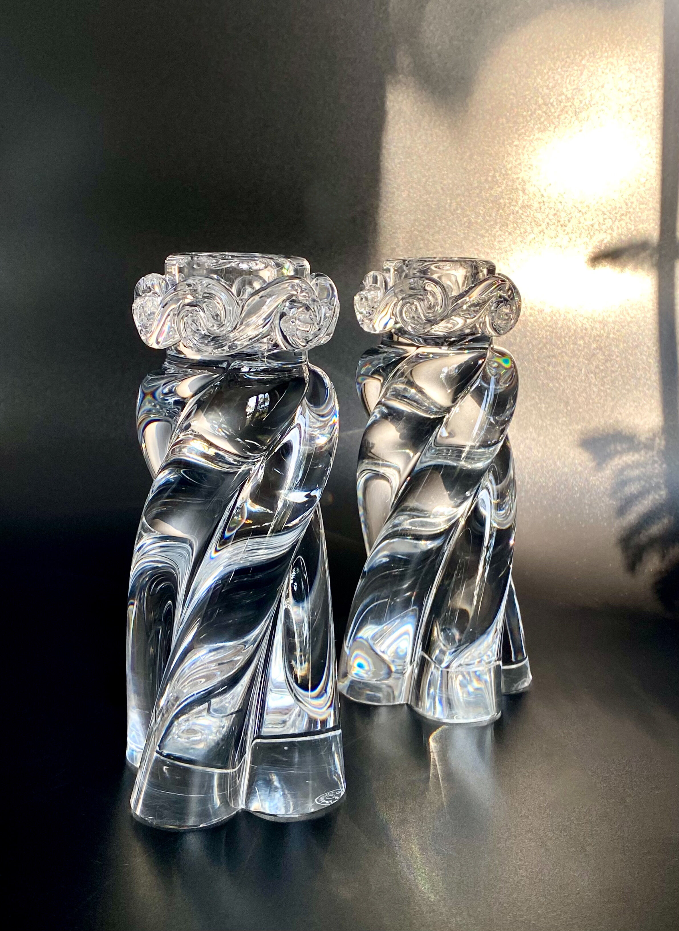 Pair of candlesticks Baccarat Aladin model