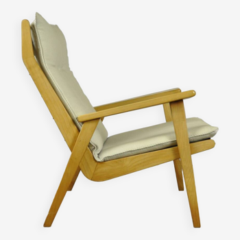 Vintage beech “Lotus” armchair by Rob Parry for Gelderland, 1960s