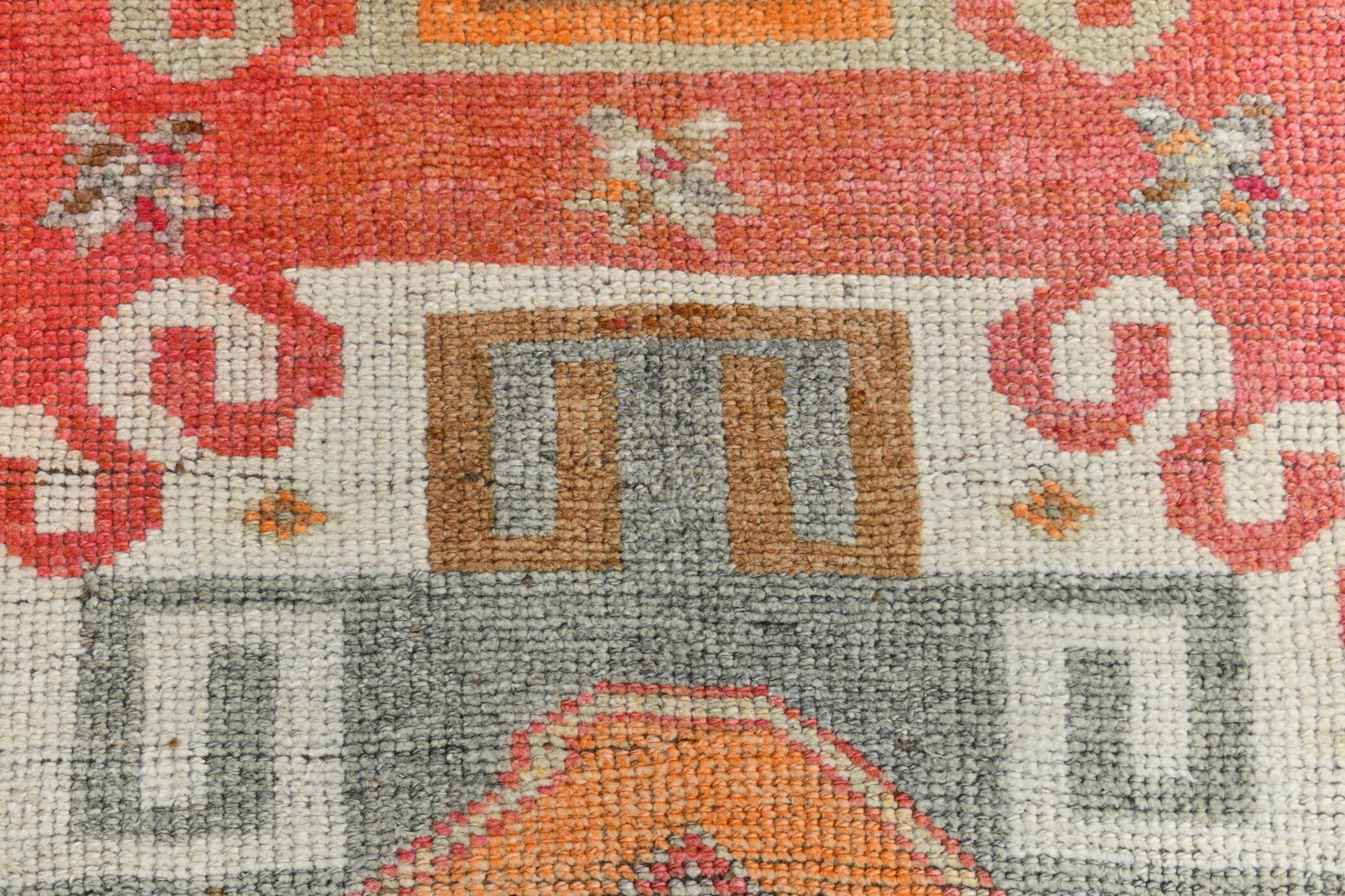 3x12 Super Soft Multicolor Vintage Runner Rug, 91x355Cm