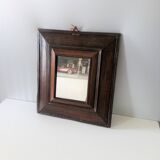 Huguenot mirror - double bottom - Wood