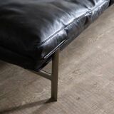 Canapé trois places Diesis en cuir noir, conçu par Antonio Citterio pour B&B Italia, années 1970