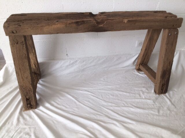 Workbench out of his barn wood