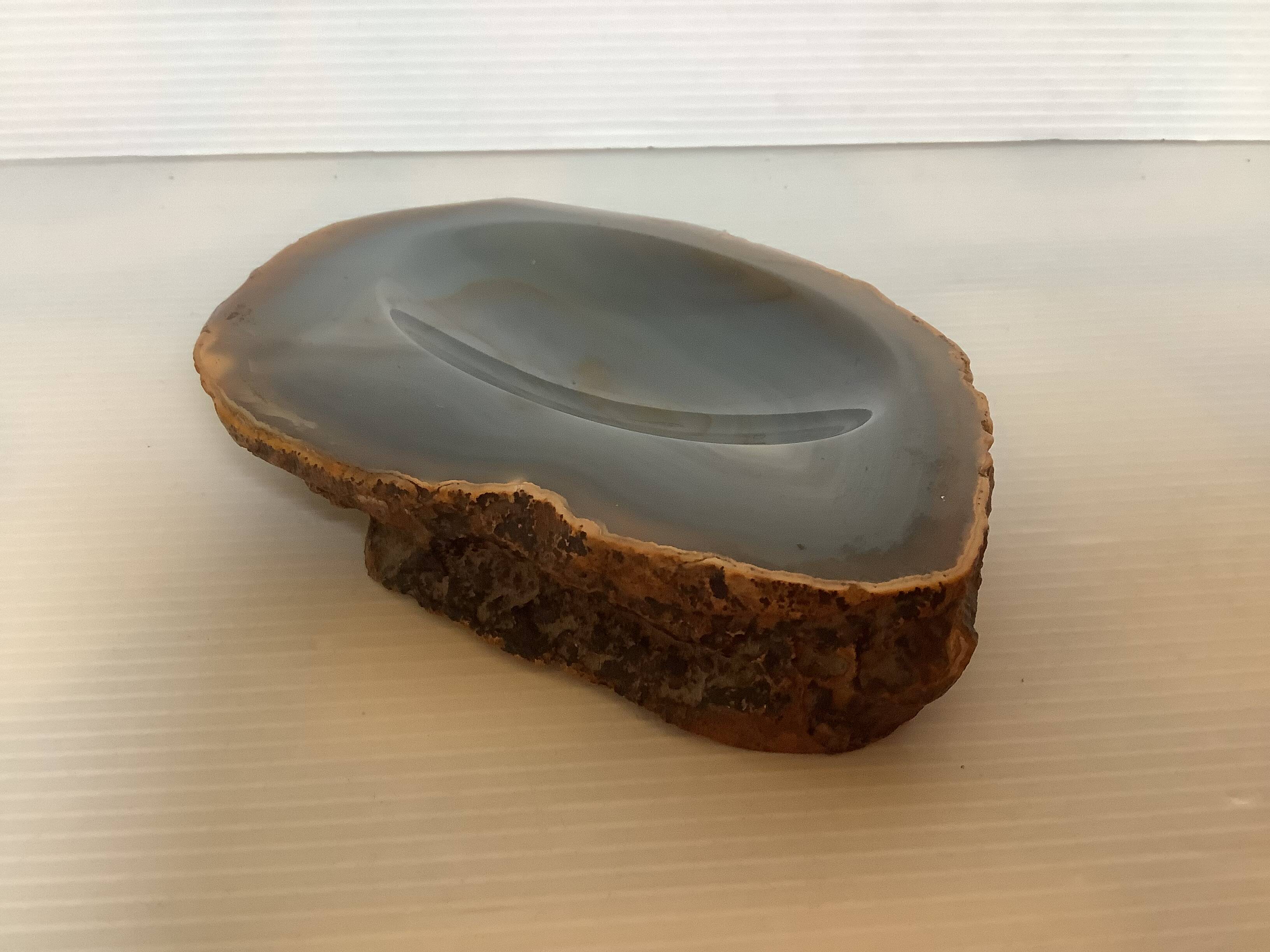 Blue Agate slice ring sizer pocket