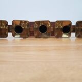 Vintage candle holder Echt Teakholz / teak and brass, 1960s.