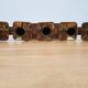 Vintage candle holder Echt Teakholz / teak and brass, 1960s.