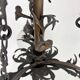Vintage gothic brass and glass chandelier, 1970s