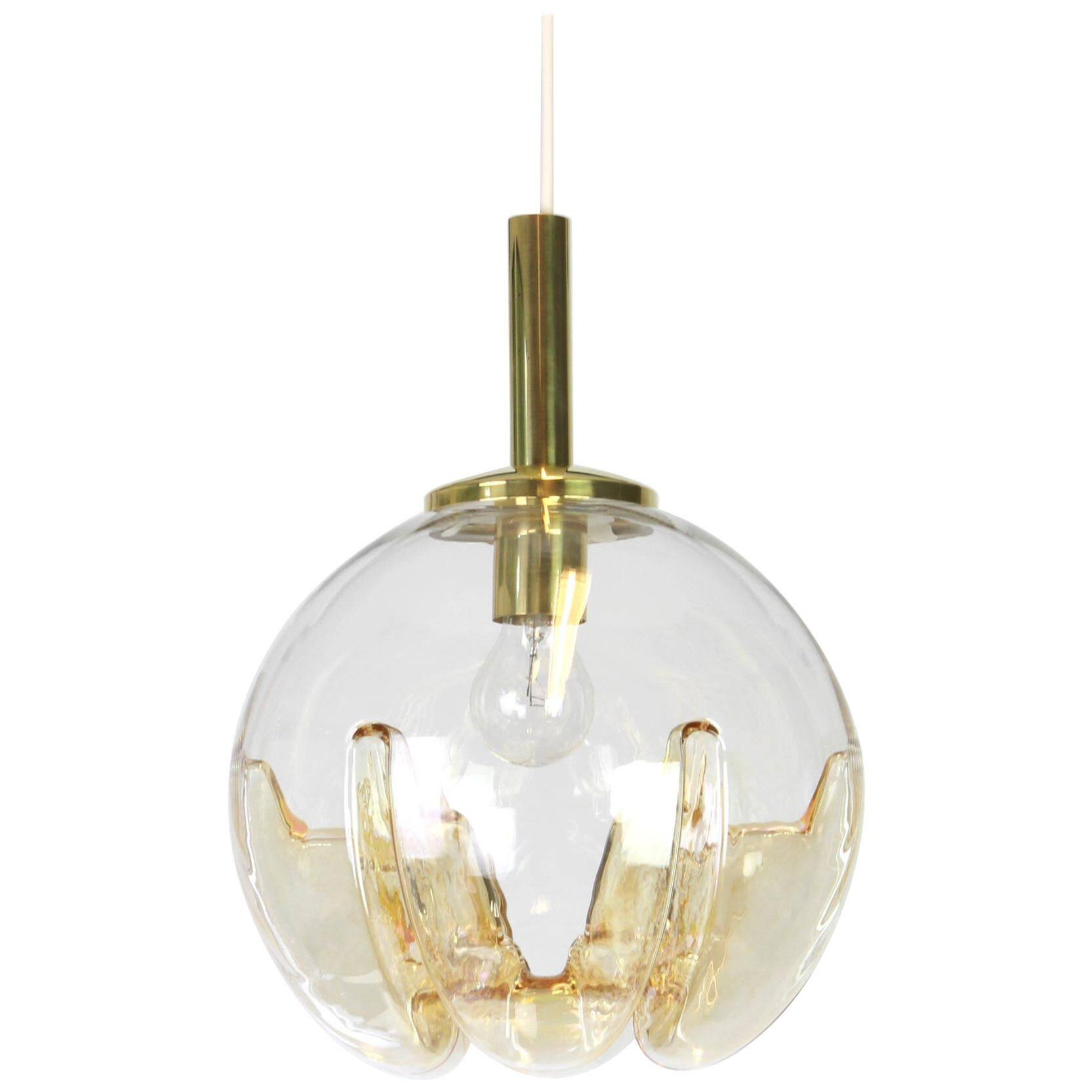 Murano ball pendant light by Doria, Germany, 1970s