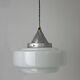 Ancienne suspension art-deco en opaline 28 cm